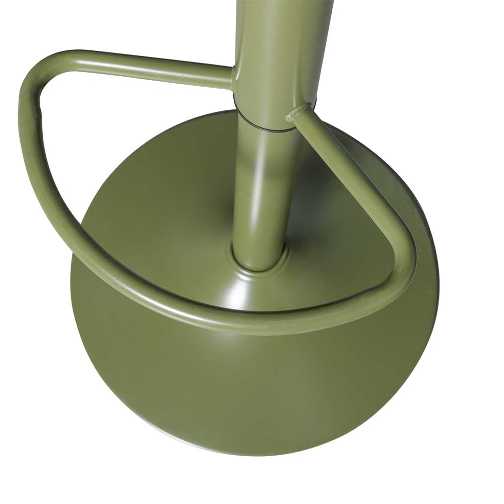 Runder Metall-Barhocker in Grün - höhenverstellbar - Giolia