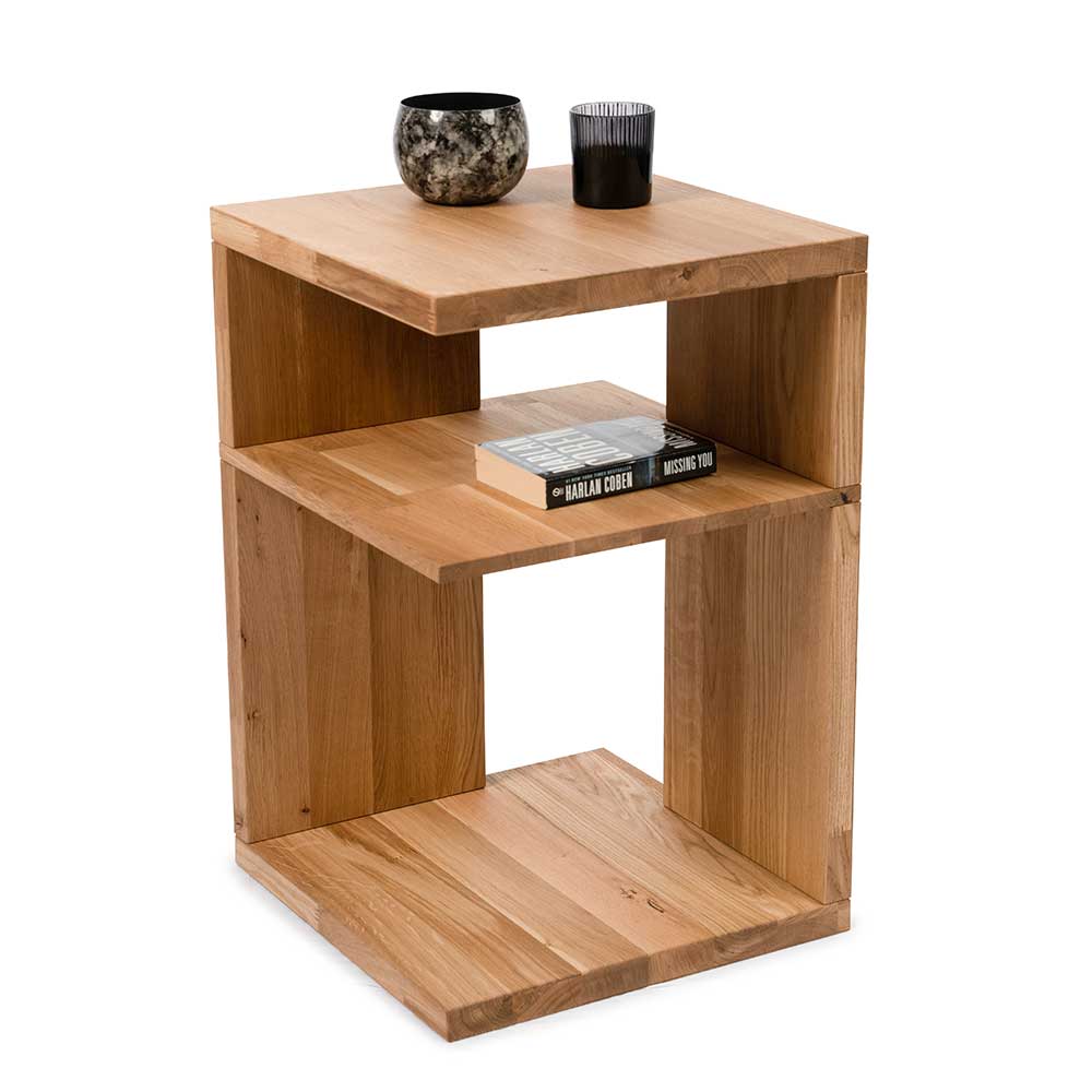 40x60x40 Regal Beistelltisch aus Massivholz - Cariba