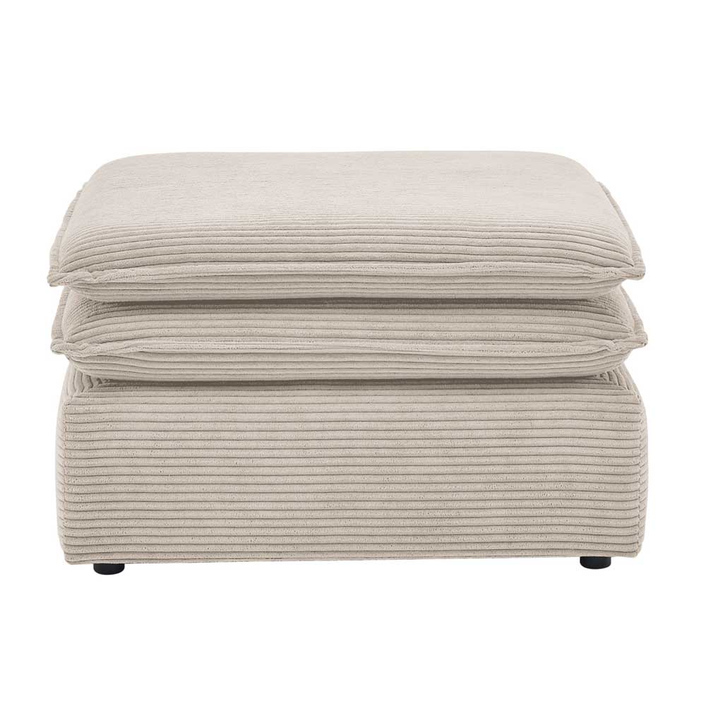Breitcord Polsterhocker in Beige - Jony