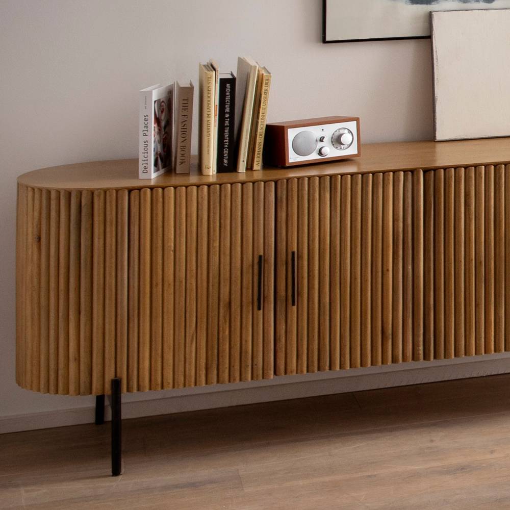Mangoholz Sideboard in Lamellenoptik - Dorian