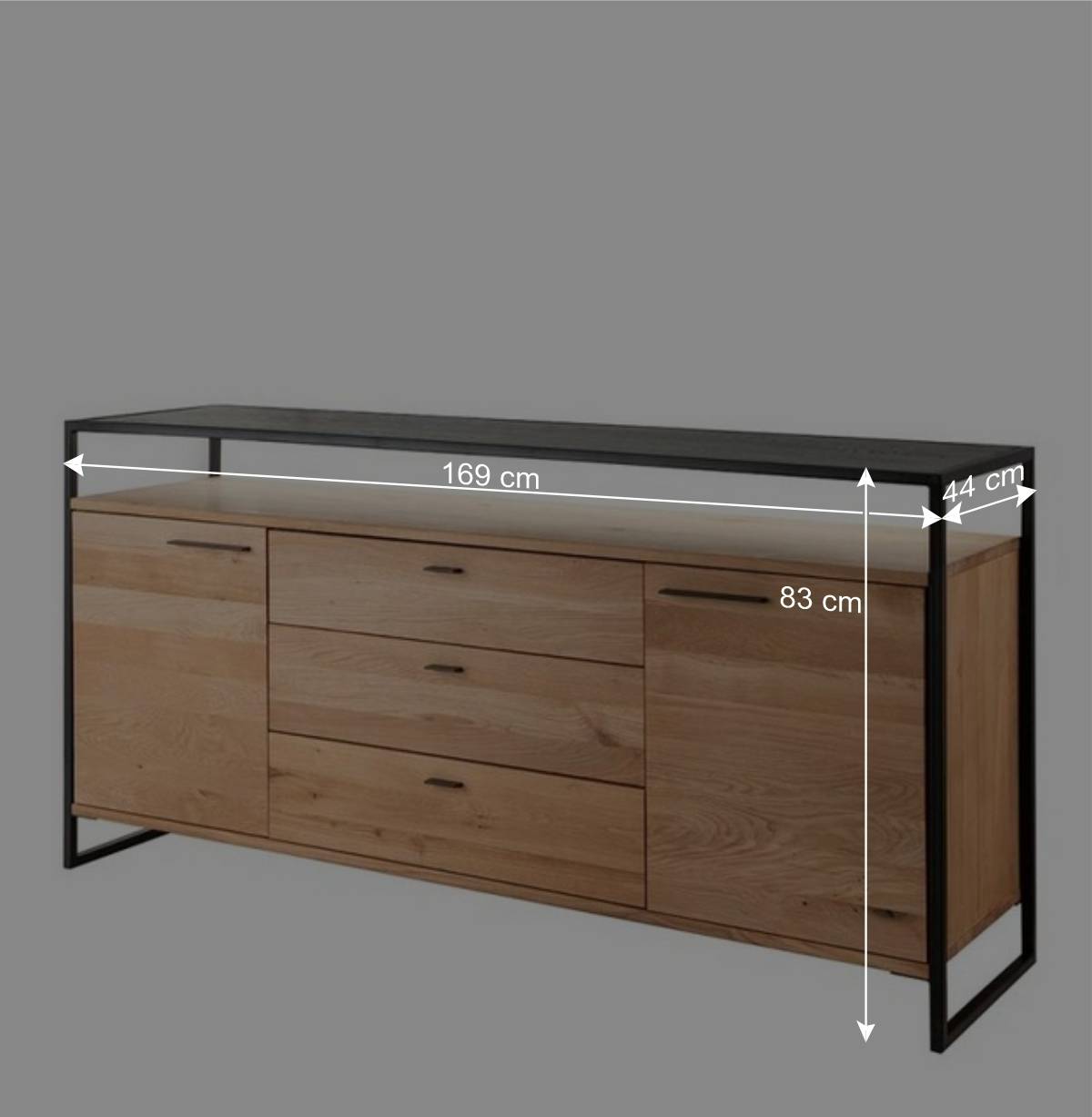 Industrial Sideboard aus Wildeiche Massivholz - Manarola