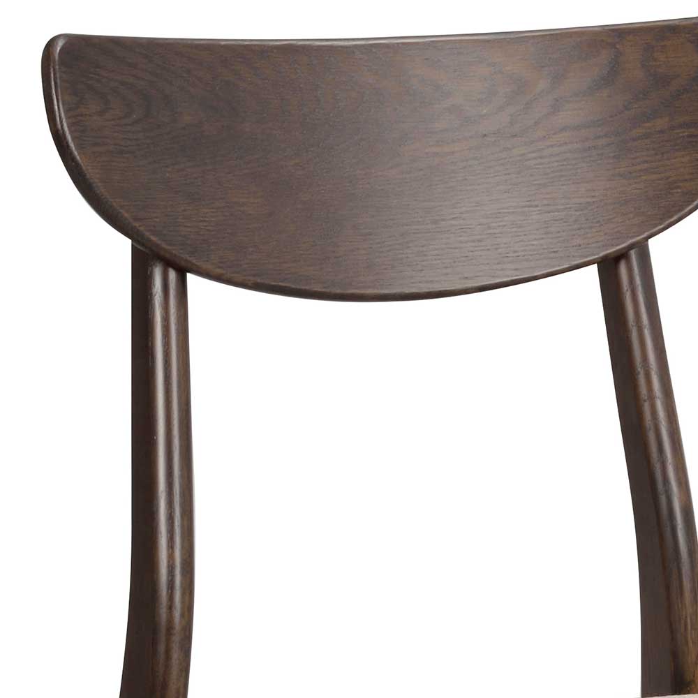 Dunkler Holzstuhl mit Sitz Beige - Italo (2er Set)