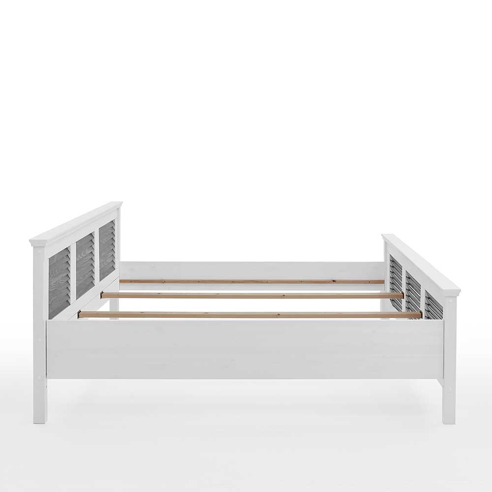 Landhausbett in Weiß & Grau - Urezzas