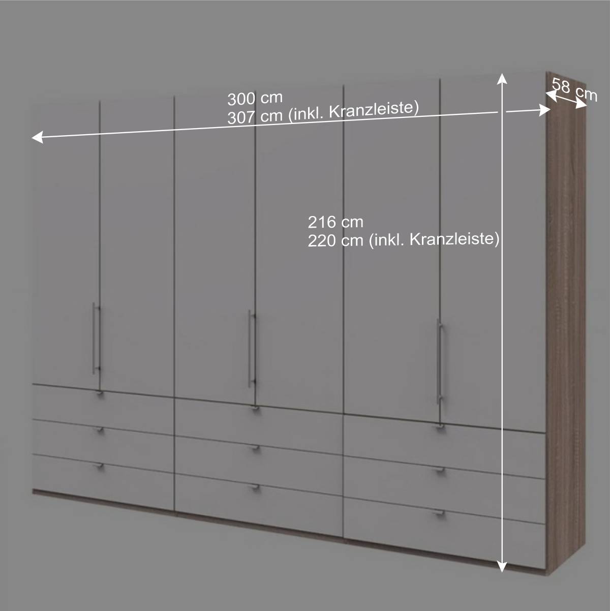 Komfort Kleiderschrank mit drei Falttüren - Vaclyn