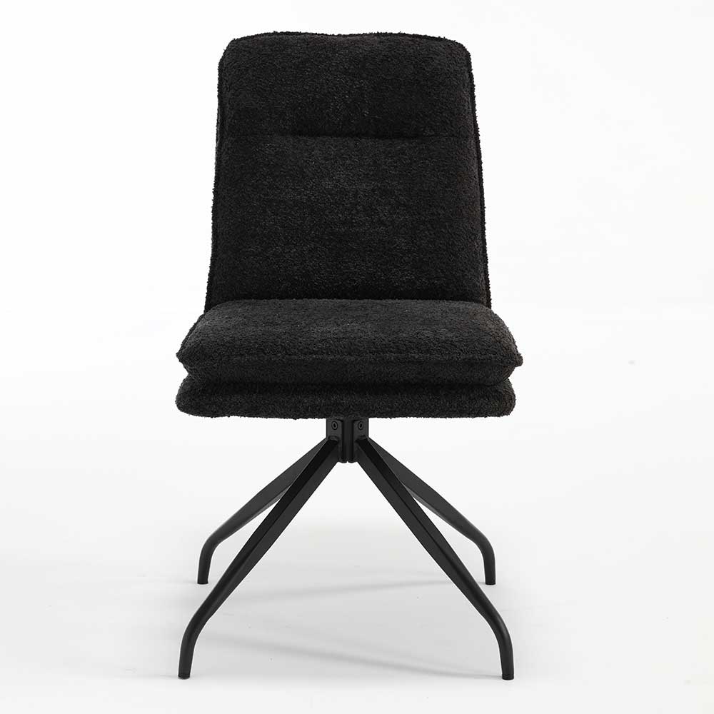 Drehbarer Essstuhl in Anthrazit Boucle - Icoleran (2er Set)