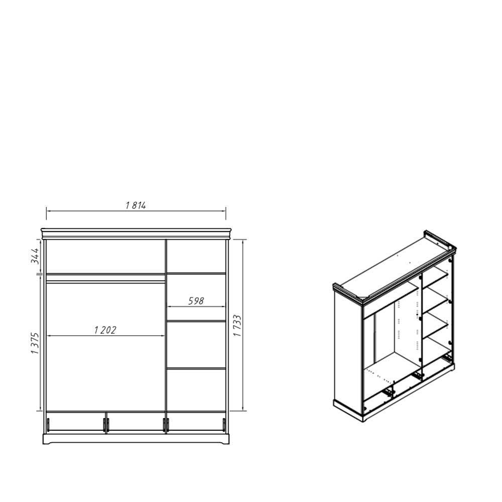 Schlafzimmer Kombischrank in Weiß - Presto