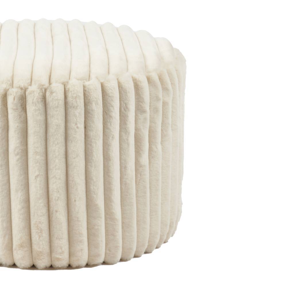 Polsterhocker in Beige Breitcord - Chibbo
