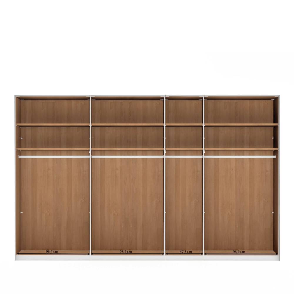 7-türiger Schlafzimmerschrank mit drei Spiegeltüren - Yanicas