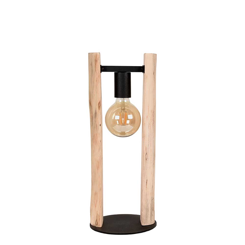 Design Tischleuchte aus Mangobaum Massivholz - Tanky