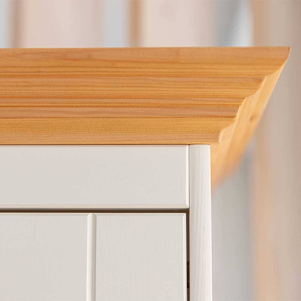 Country Style Highboard in Weiß & Kiefer Natur - Vitablo