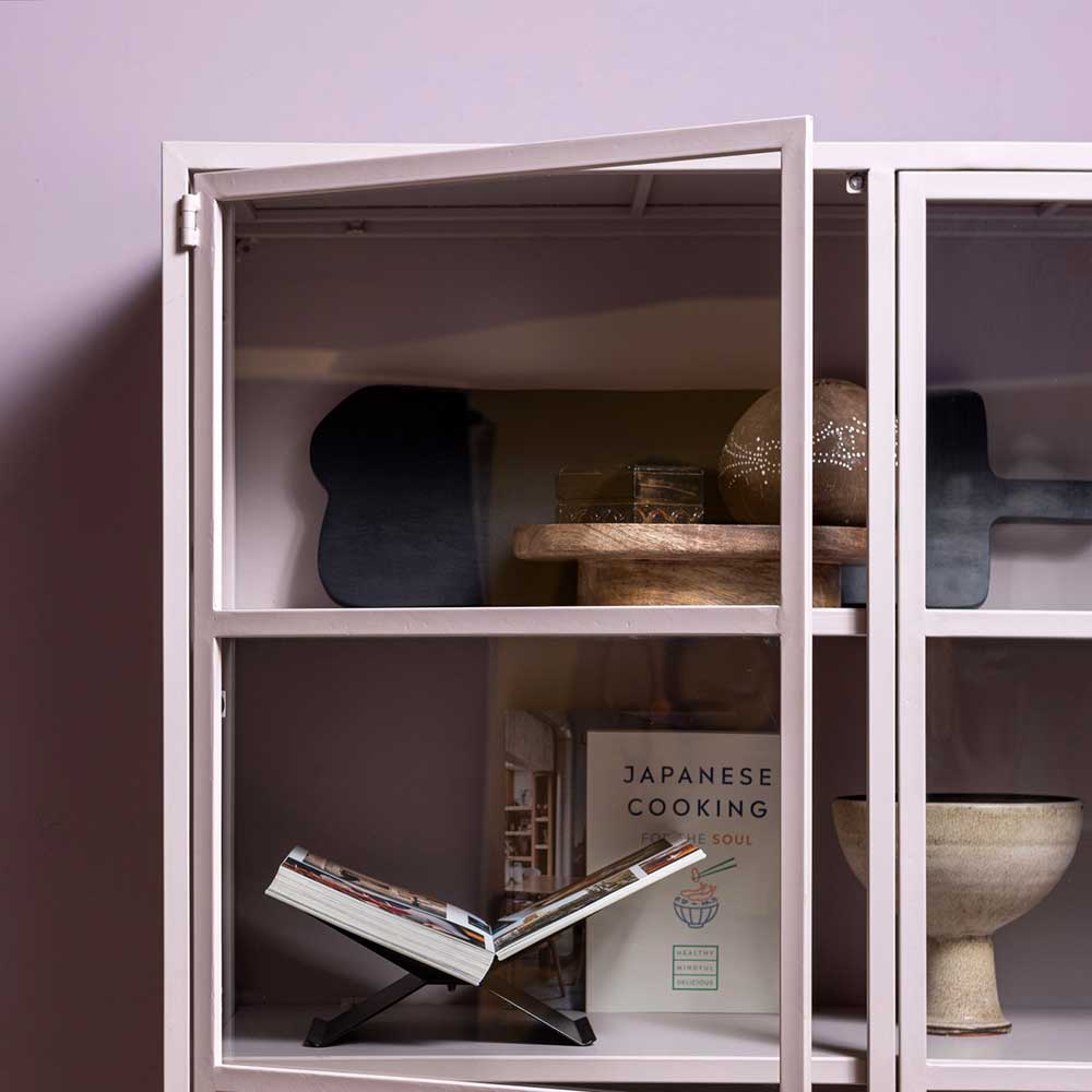 Metallvitrinenschrank in Hellrosa - Malivia