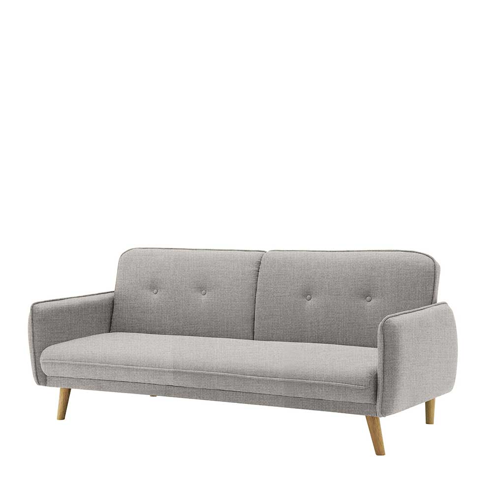 Klappcouch in Hellgrau Strukturstoff - Faye