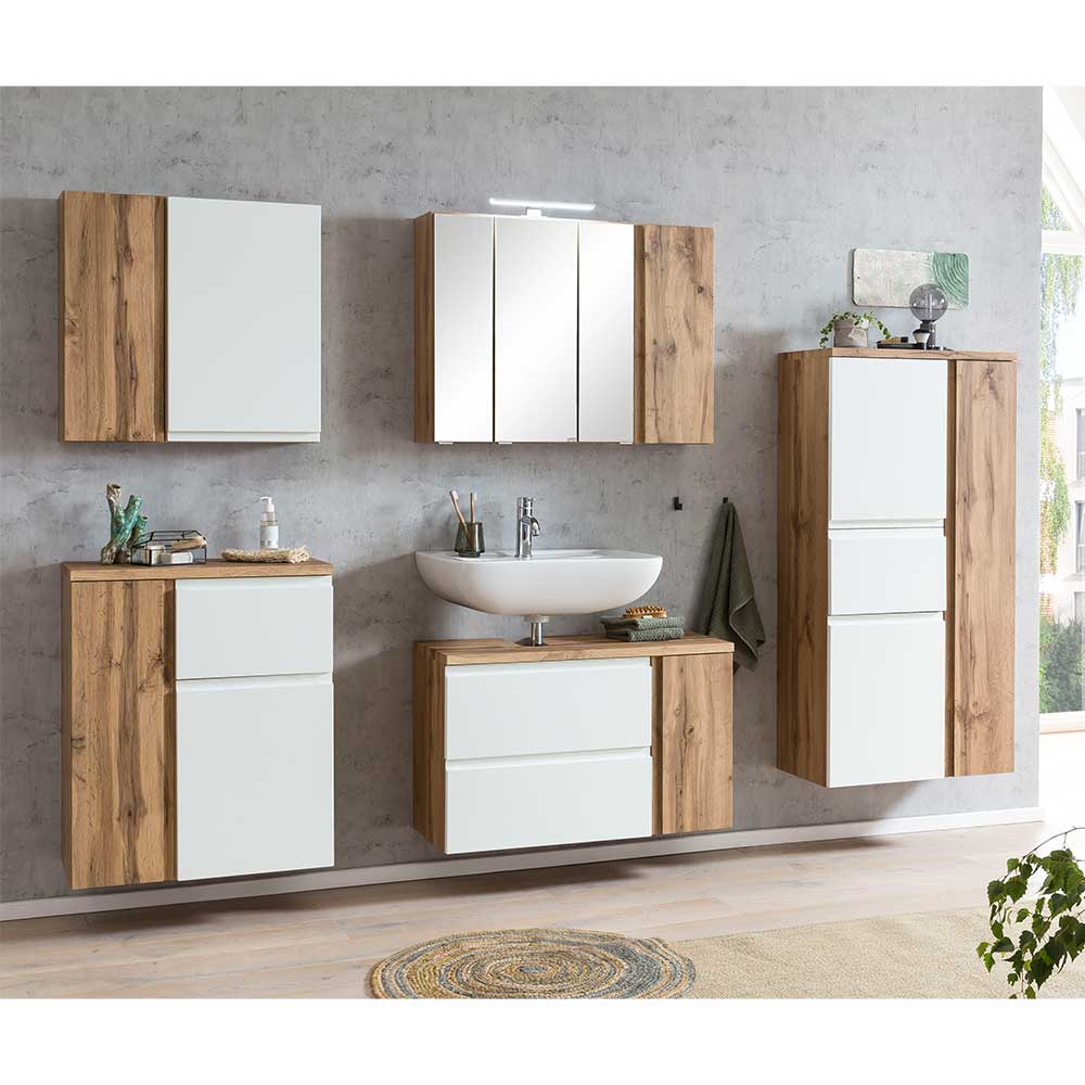 Großes Badmöbel Set 215 cm breit - Eight (fünfteilig)
