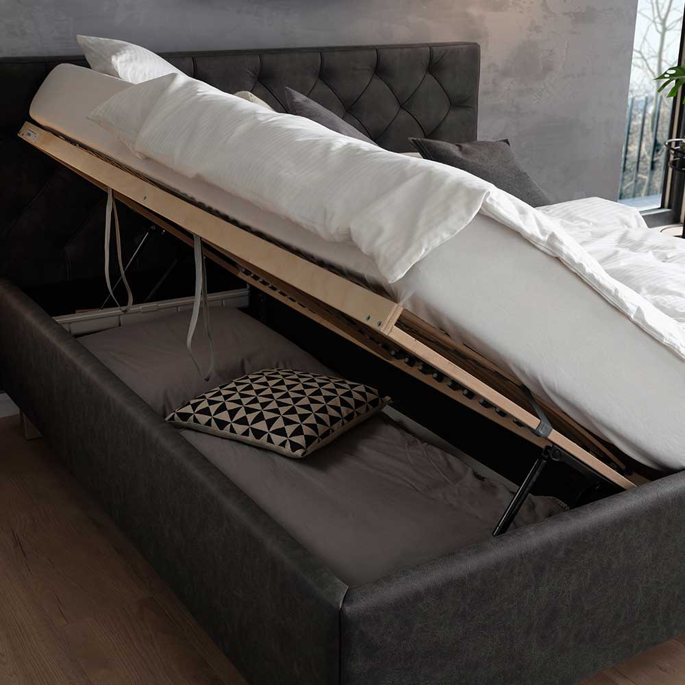 Modernes Polsterbett mit Bettkasten - Iliavos
