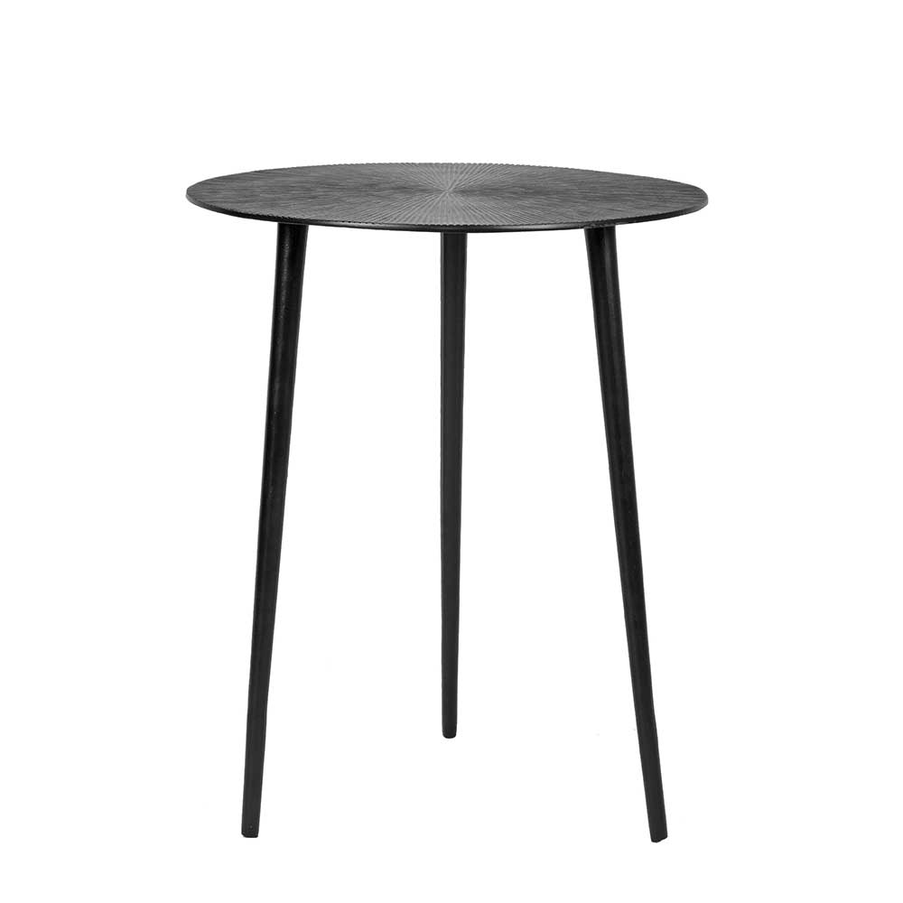 Runder Beistelltisch in Schwarz Antik Finish - Adne
