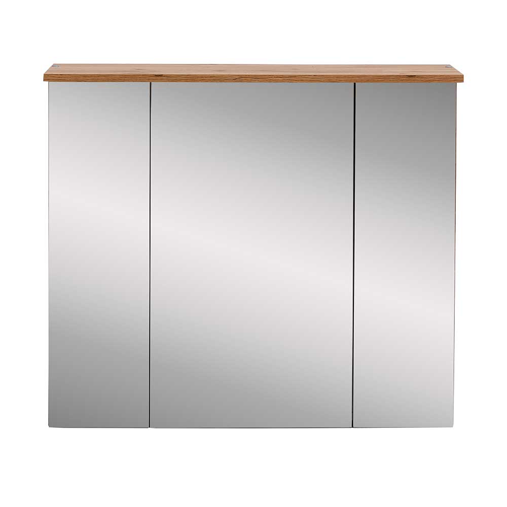 Badschrank mit Spiegeltüren in Wildeiche Optik - Jessmi