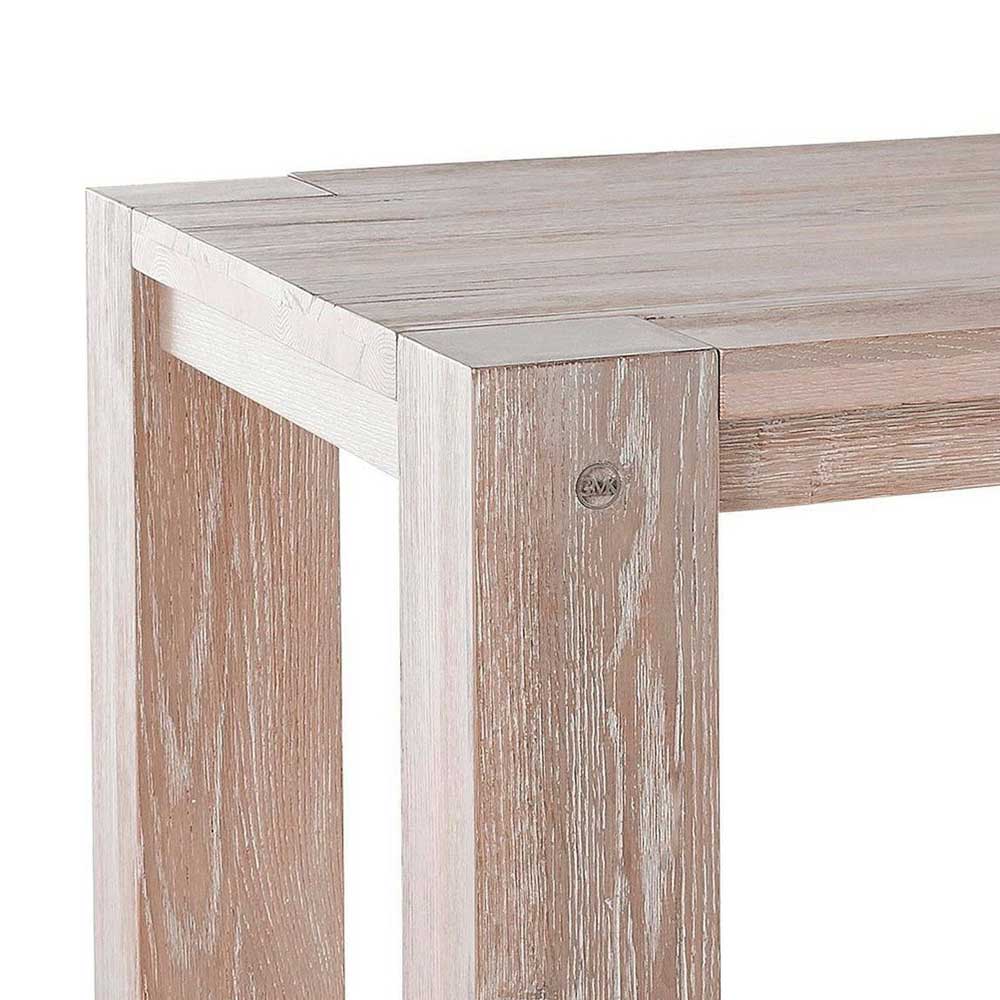Massiver Esstisch aus Wildeiche White Wash - Aribert