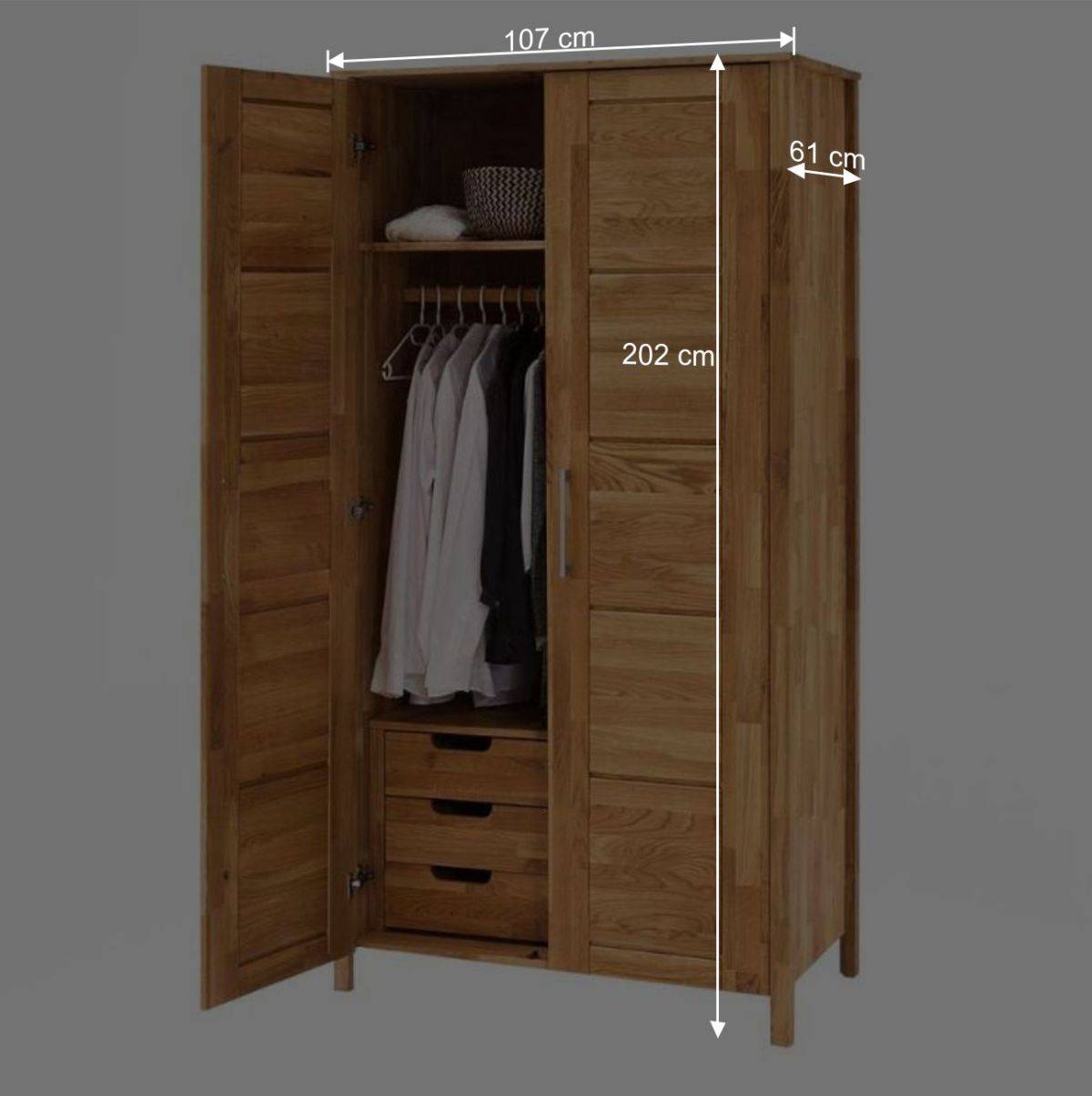Holz Kleiderschrank mit Inneneinrichtung - Memba