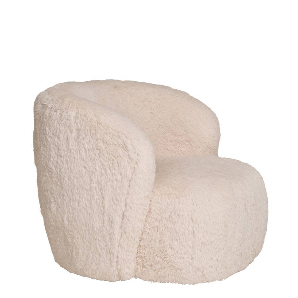Polstersessel in Offwhite Webplüsch - Eddy