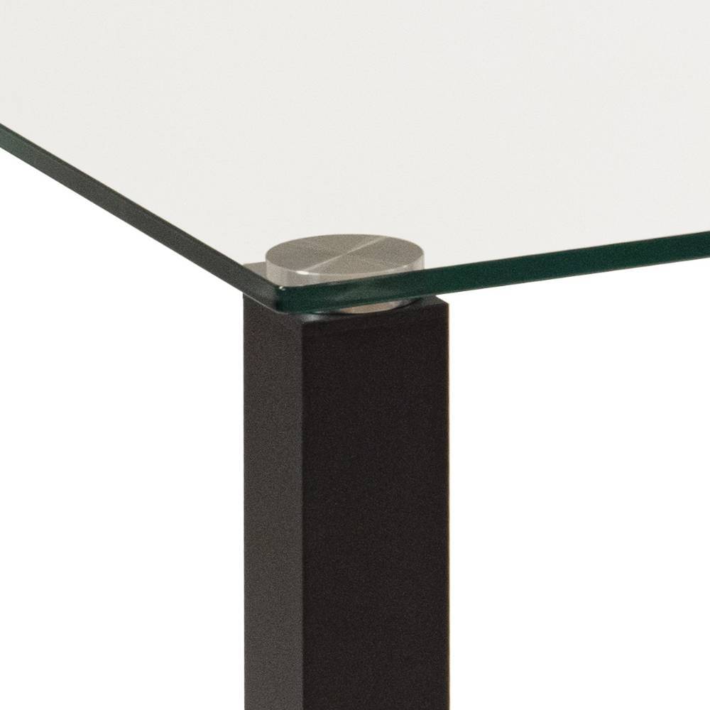 Quadratischer Wohnzimmertisch mit Glasplatte - Napya