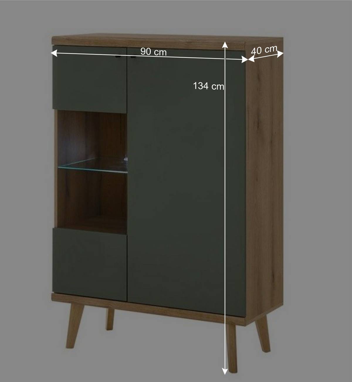 Skandi Wohnzimmer Schränke & Wandboard - Oliva (dreiteilig)