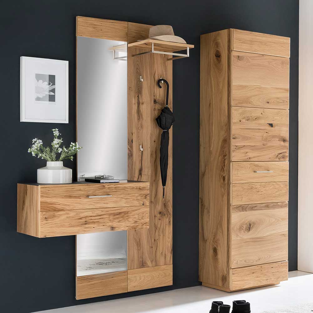 Balkeneiche Dielenschrank 1-türig Macusos 200cm hoch