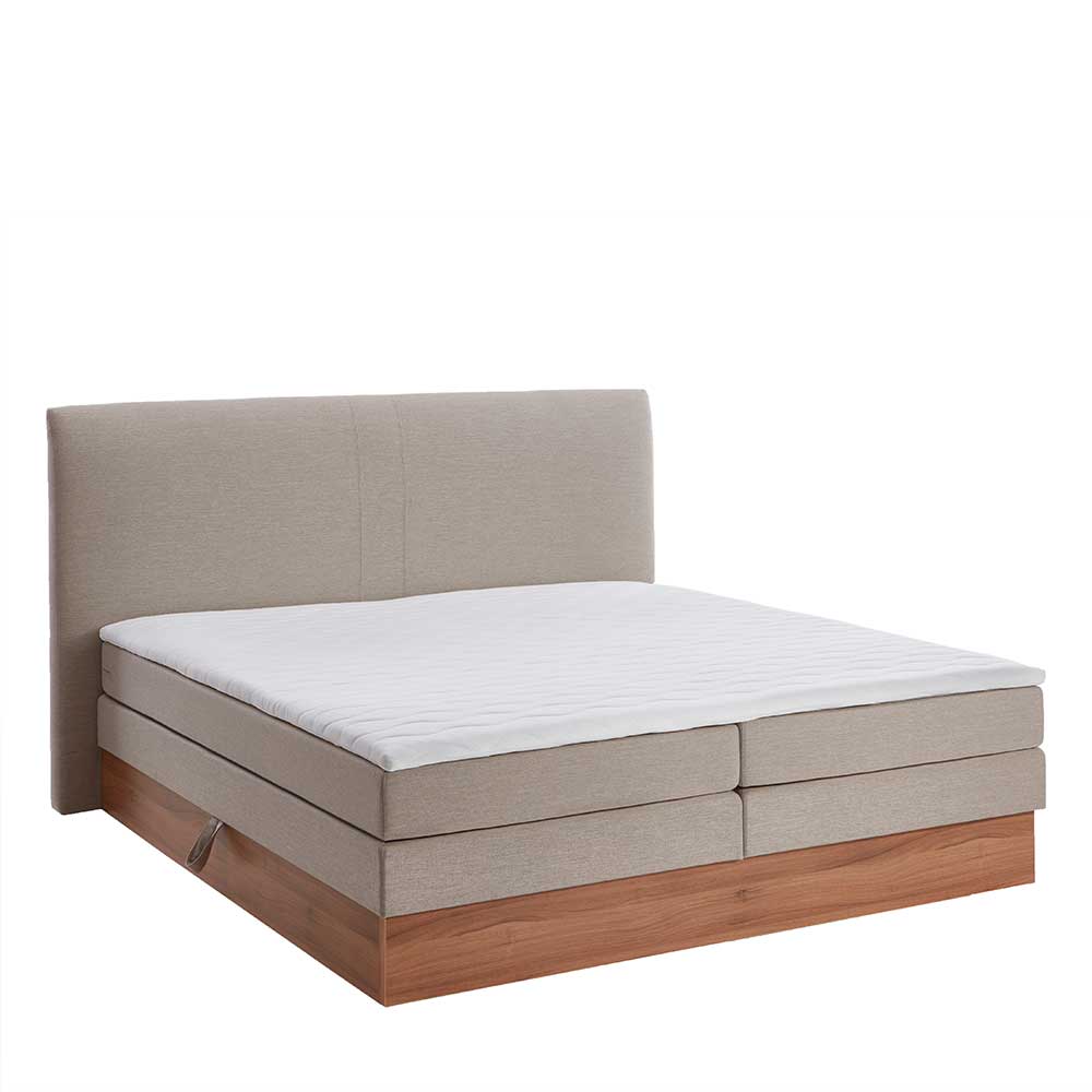 Komplettbett mit Bettkasten in Creme - Flippo