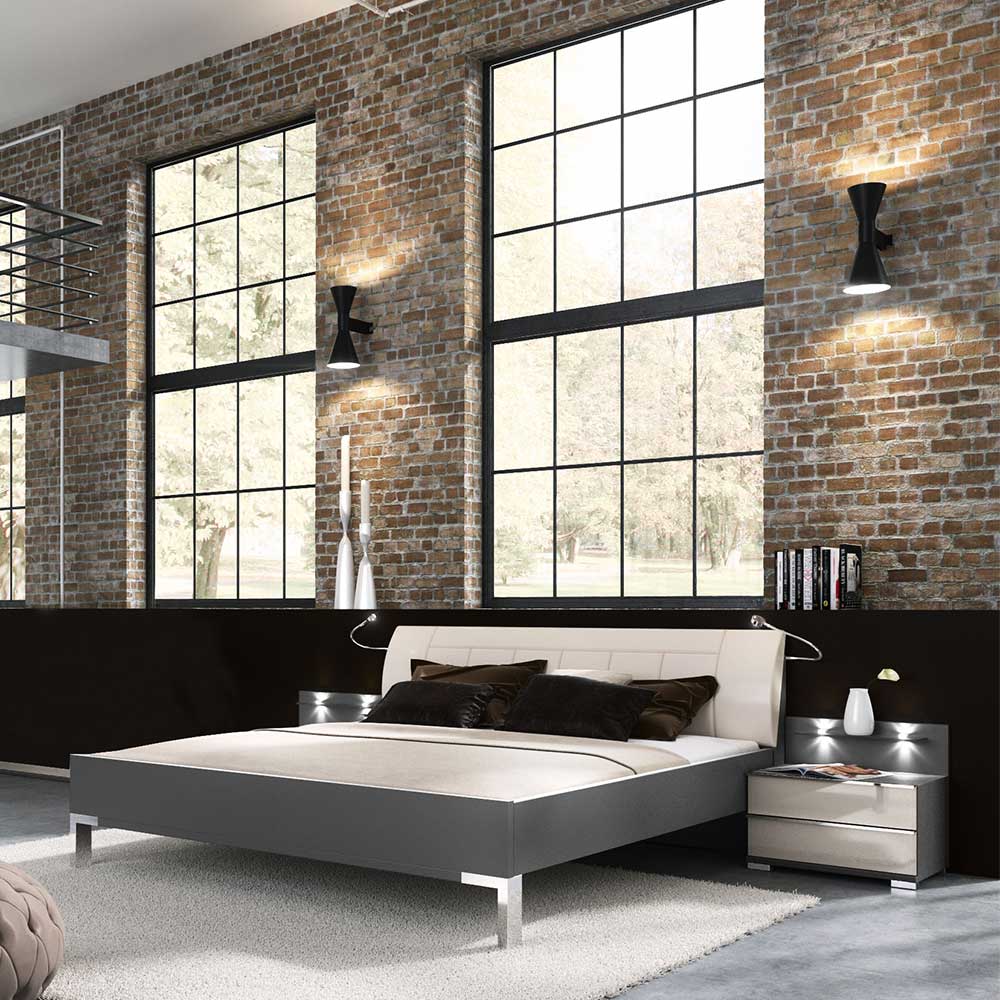 Komplett Schlafzimmer in Creme & Braun - Nasses (vierteilig)
