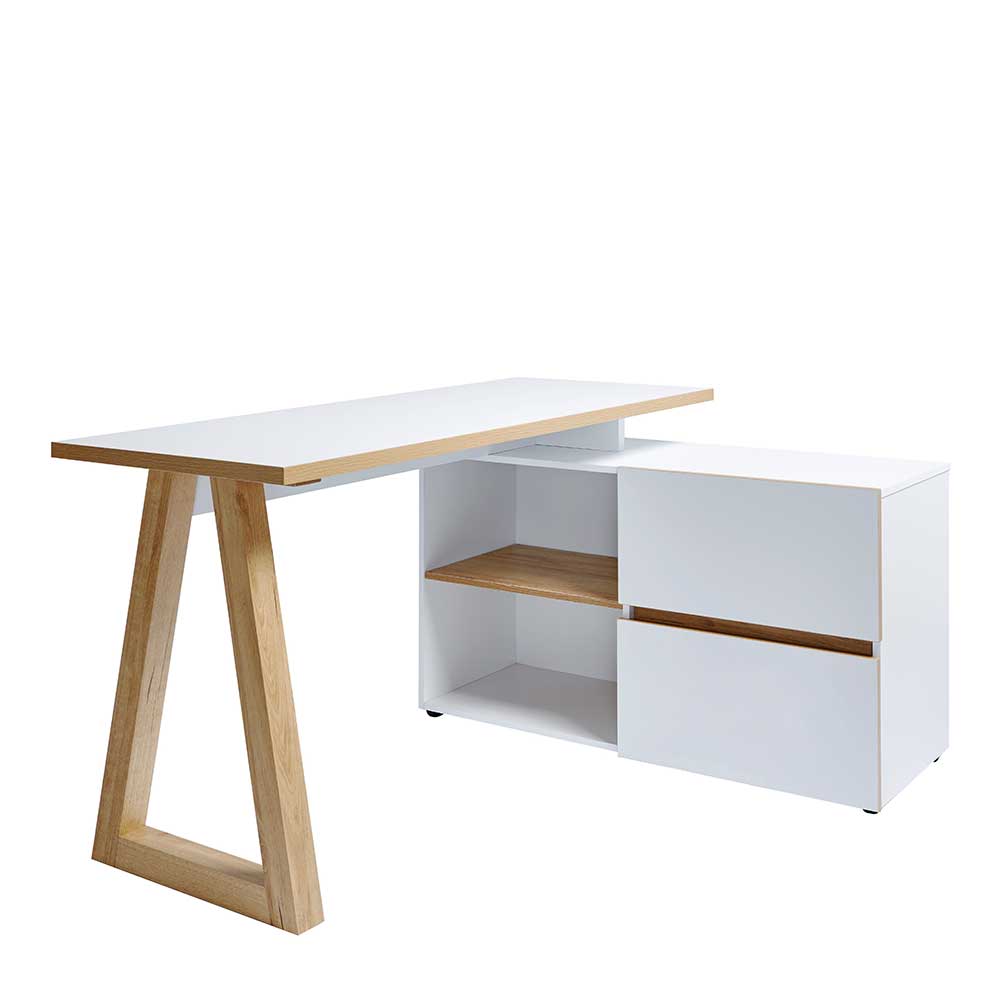 Winkel Skandi Design Schreibtisch mit Stauraum - Piatra