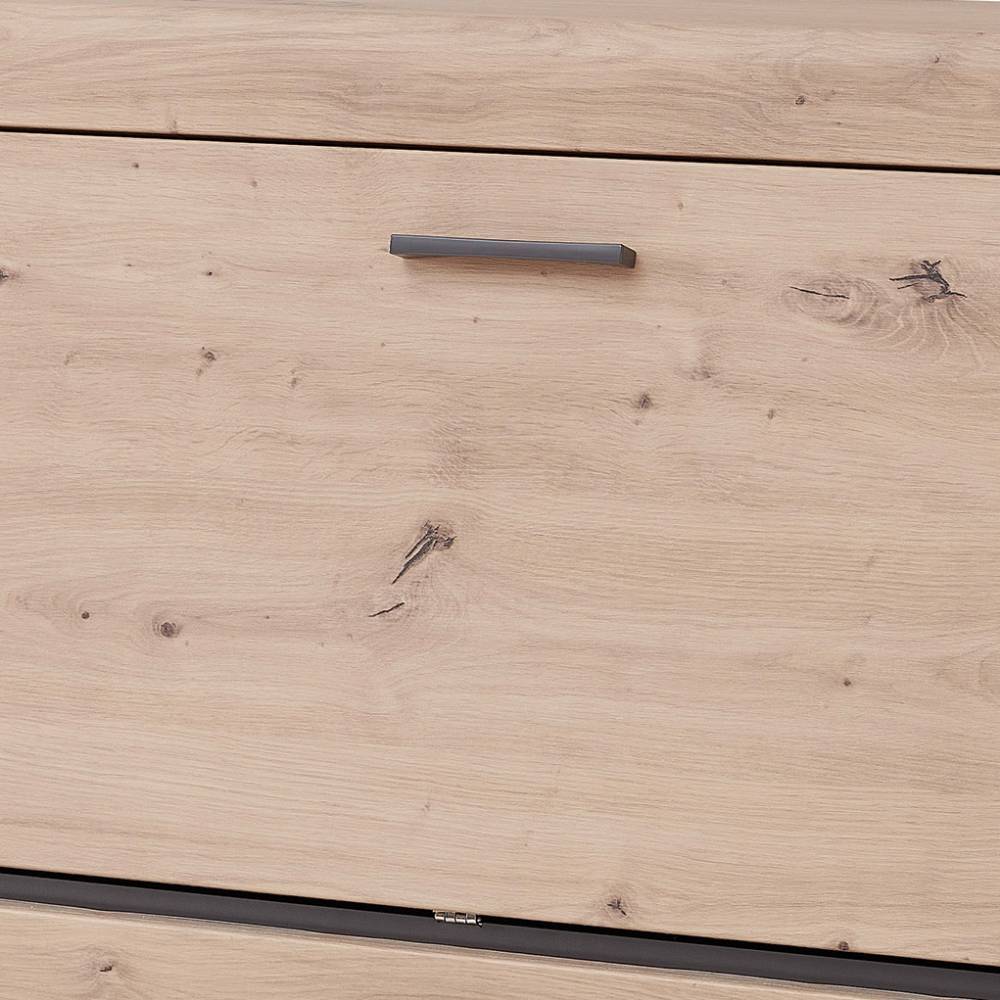 Design Sekretär in Holzoptik Wildeiche und Dunkelgrau - Crespian