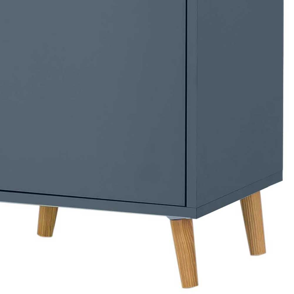 Badezimmer Hochschrank in Petrol Blau & Eiche - Matrera