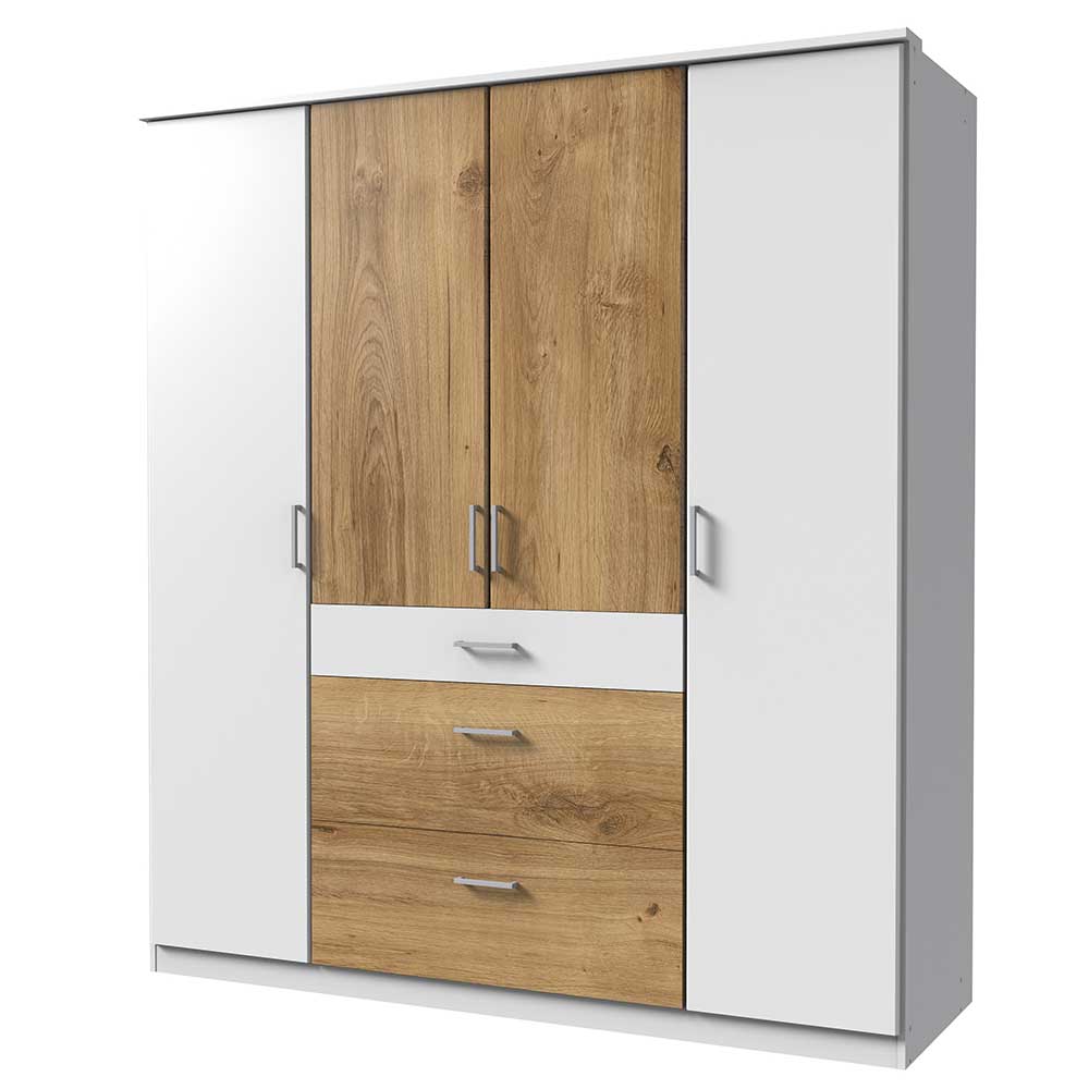Schlafzimmerschrank 4-türig & drei Schubladen - Calassina