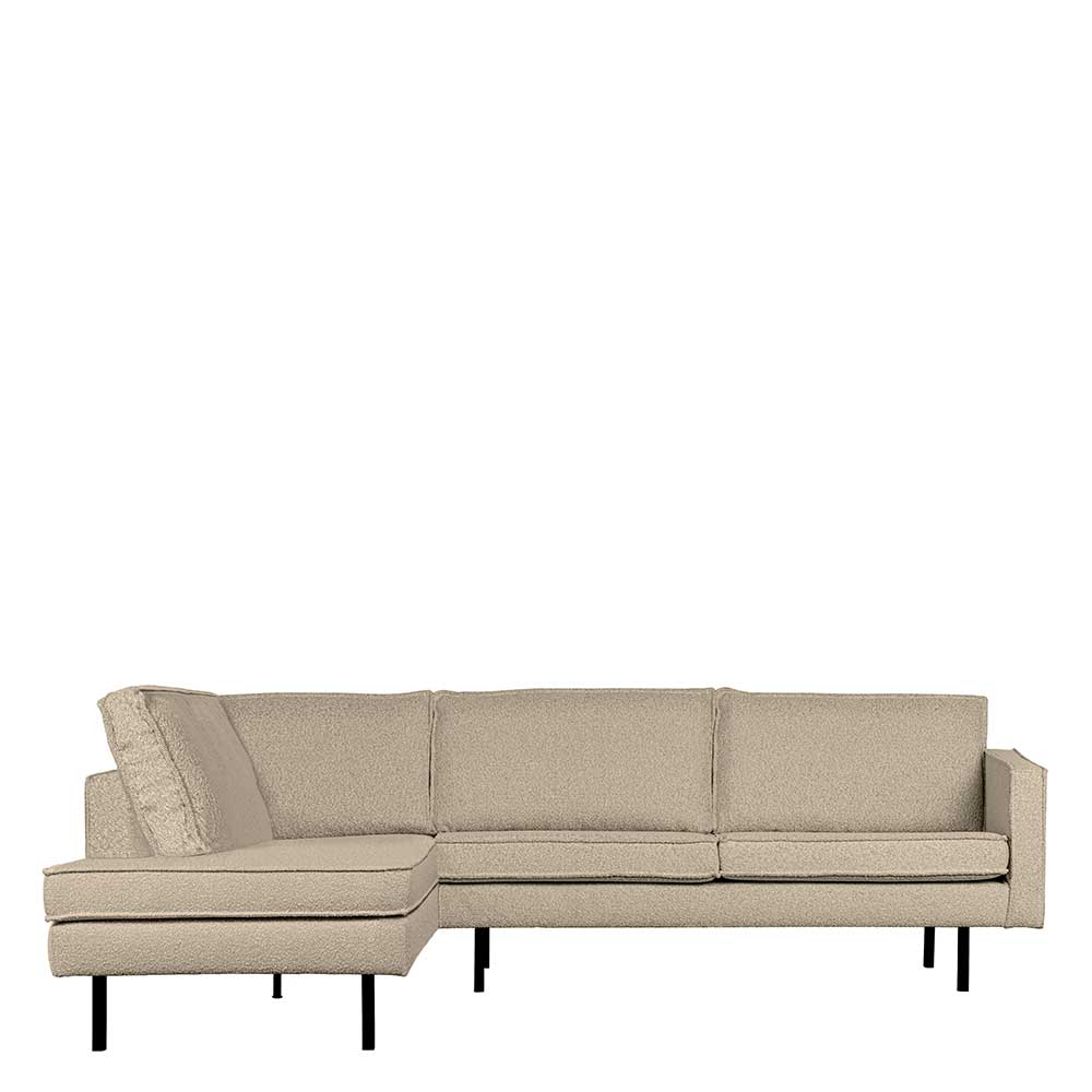 Wohnzimmer Ecksofa in Beige Boucle - Glamoure