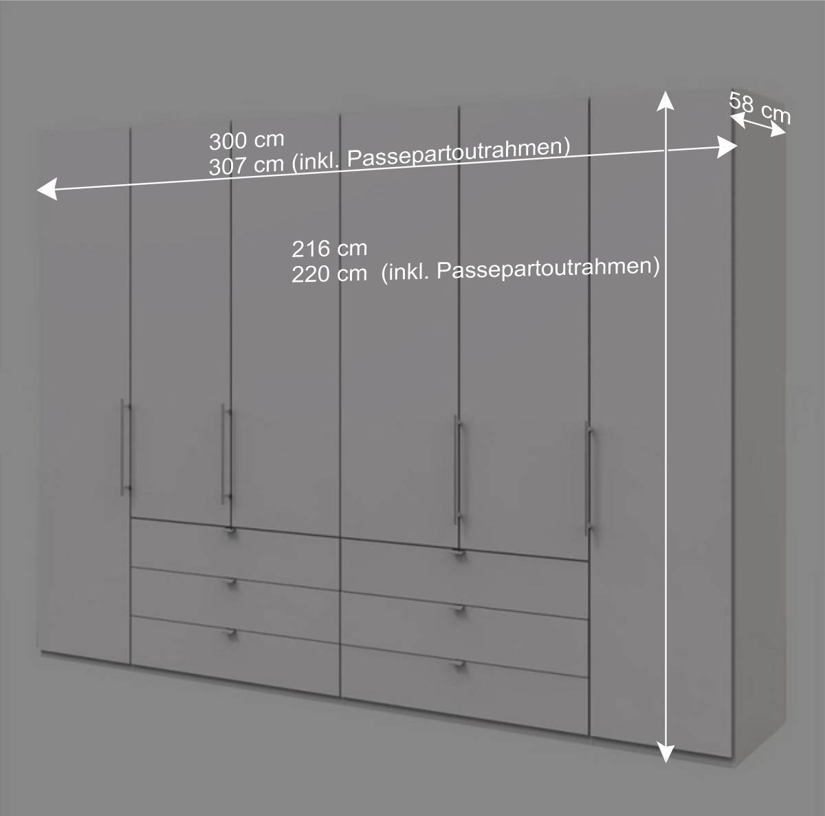 Großer Schrank für Bekleidung in Weiß - Donpiave