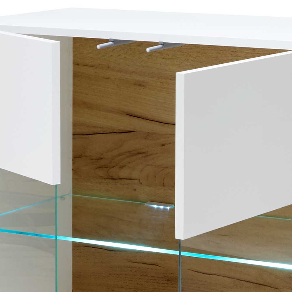138x91x40 Kommode mit Glas 3-türig - Myrda