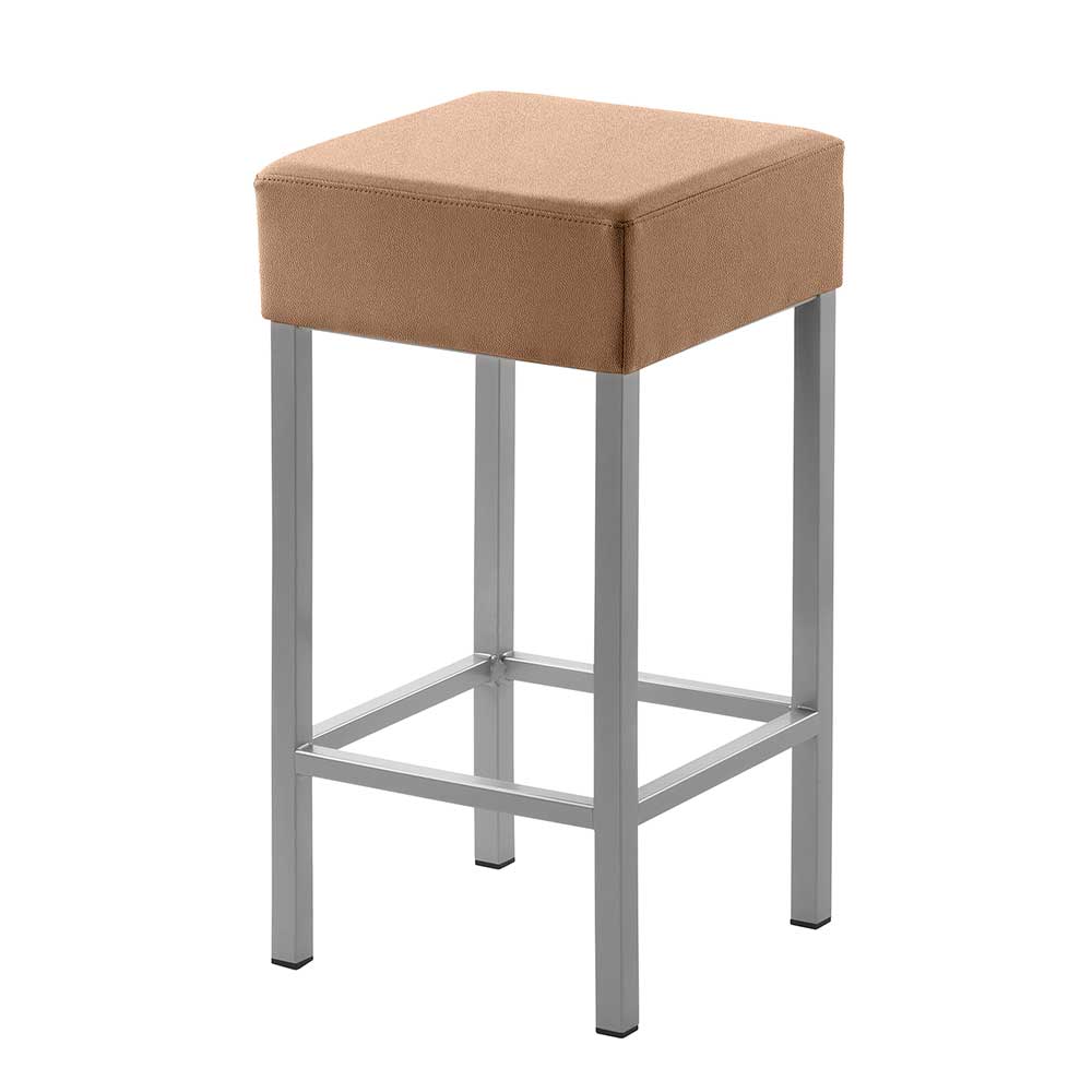 34x64x34 Polsterhocker in Hellbraun - Ubinro