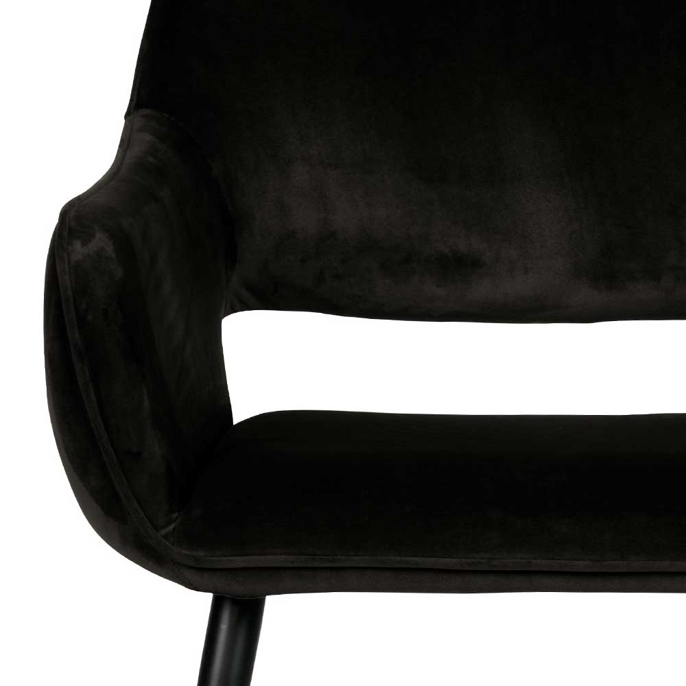 Edler Samt Designstuhl in Schwarz - Elvator (2er Set)