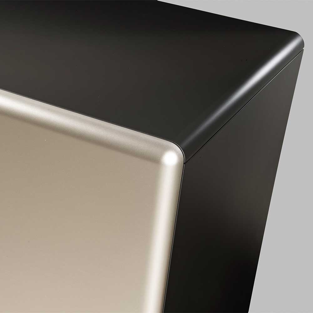 Design Kommode in Gold und Schwarz mit elegant abgerundeten Kanten – Vin