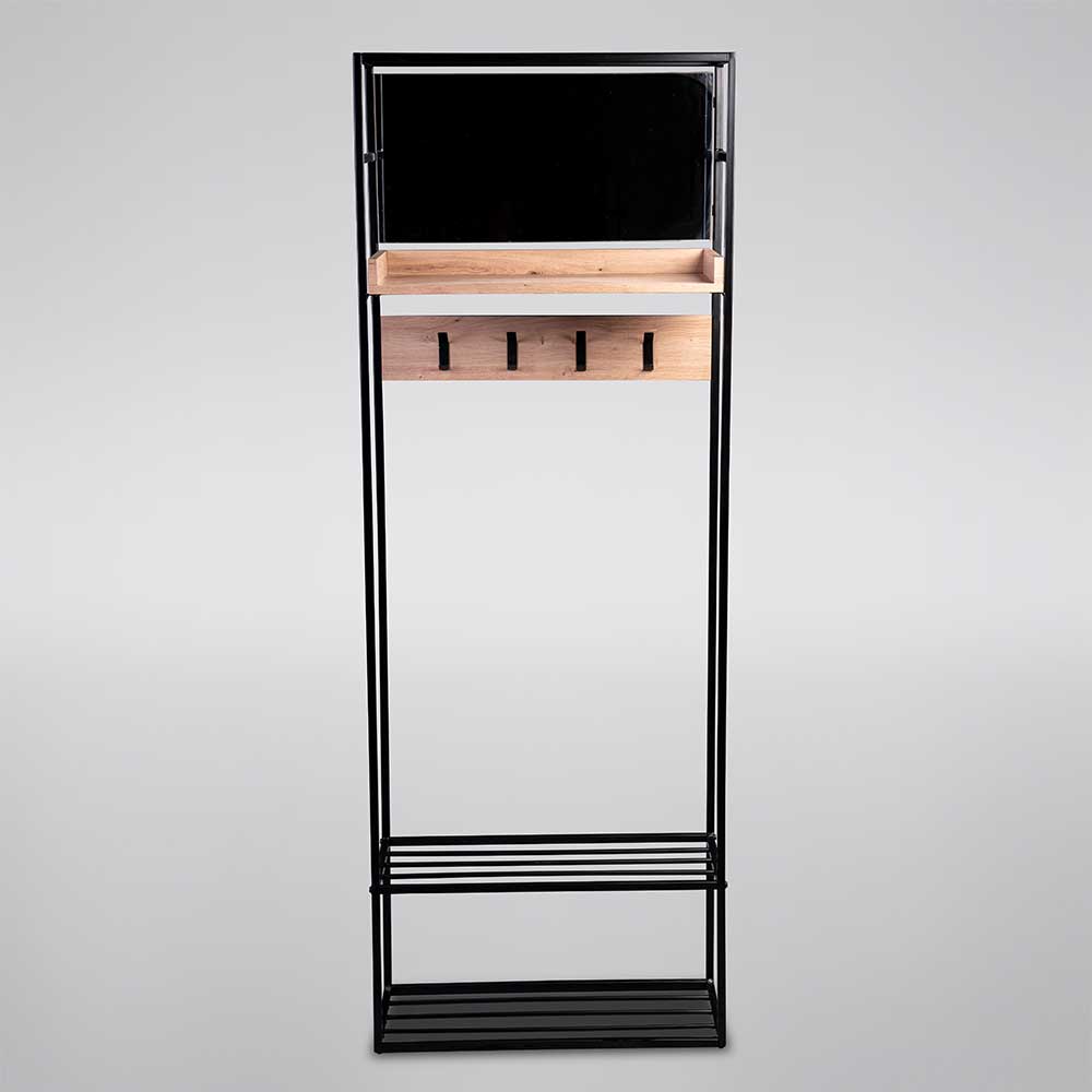 Kompakte Garderobe aus MDF & Glas & Metall - Sayetta