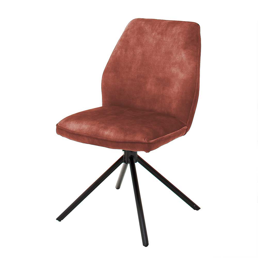 Velours Drehstuhl für Esstisch - Klara (2er Set)