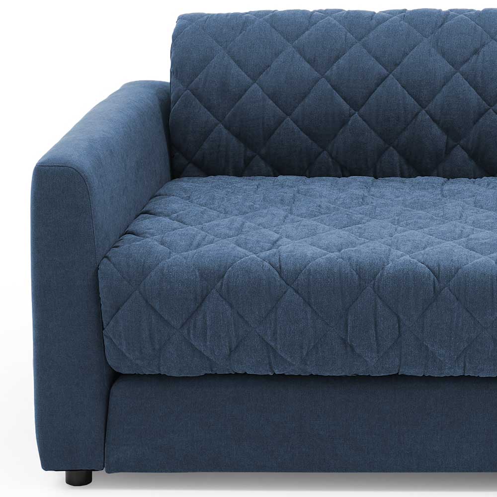 Blaue Bettcouch mit Taschenfederkern H2 - Vokoz