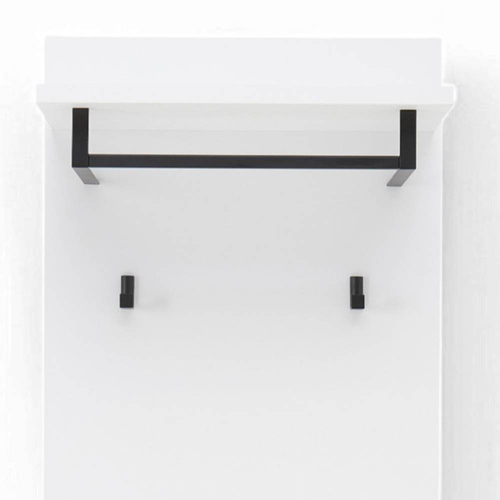 50cm breites Garderobenpaneel in Weiß und Eiche - Anesto
