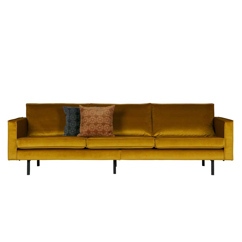 Samtcouch in Gelb Nustra Retro Design