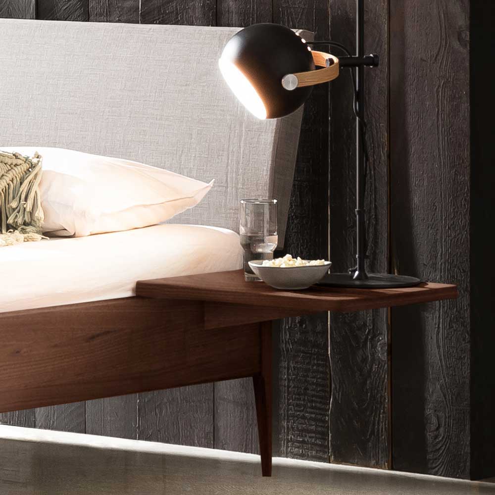 Nussbaum Doppelbett mit Stoff Kopfteil - Filippo