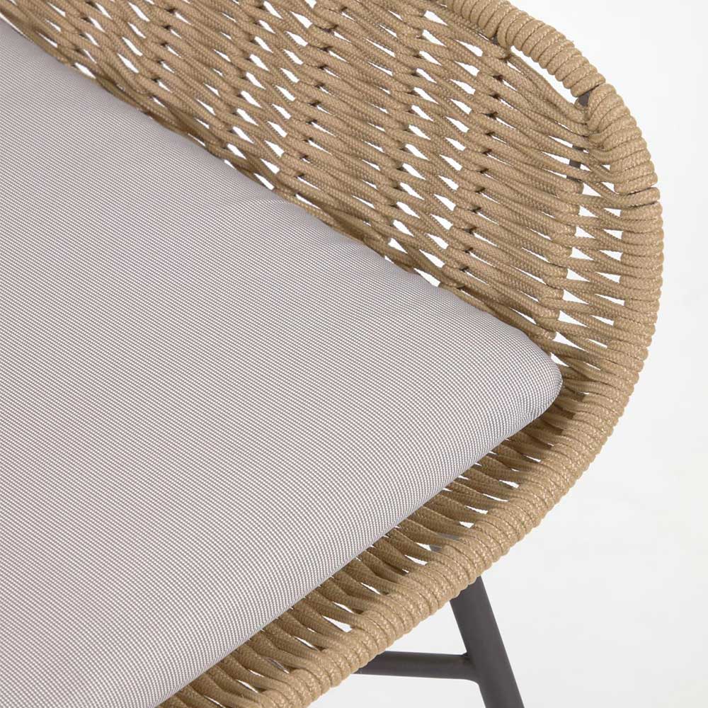 Loungestuhl aus Kordelgeflecht in Beige - Abecra (2er Set)