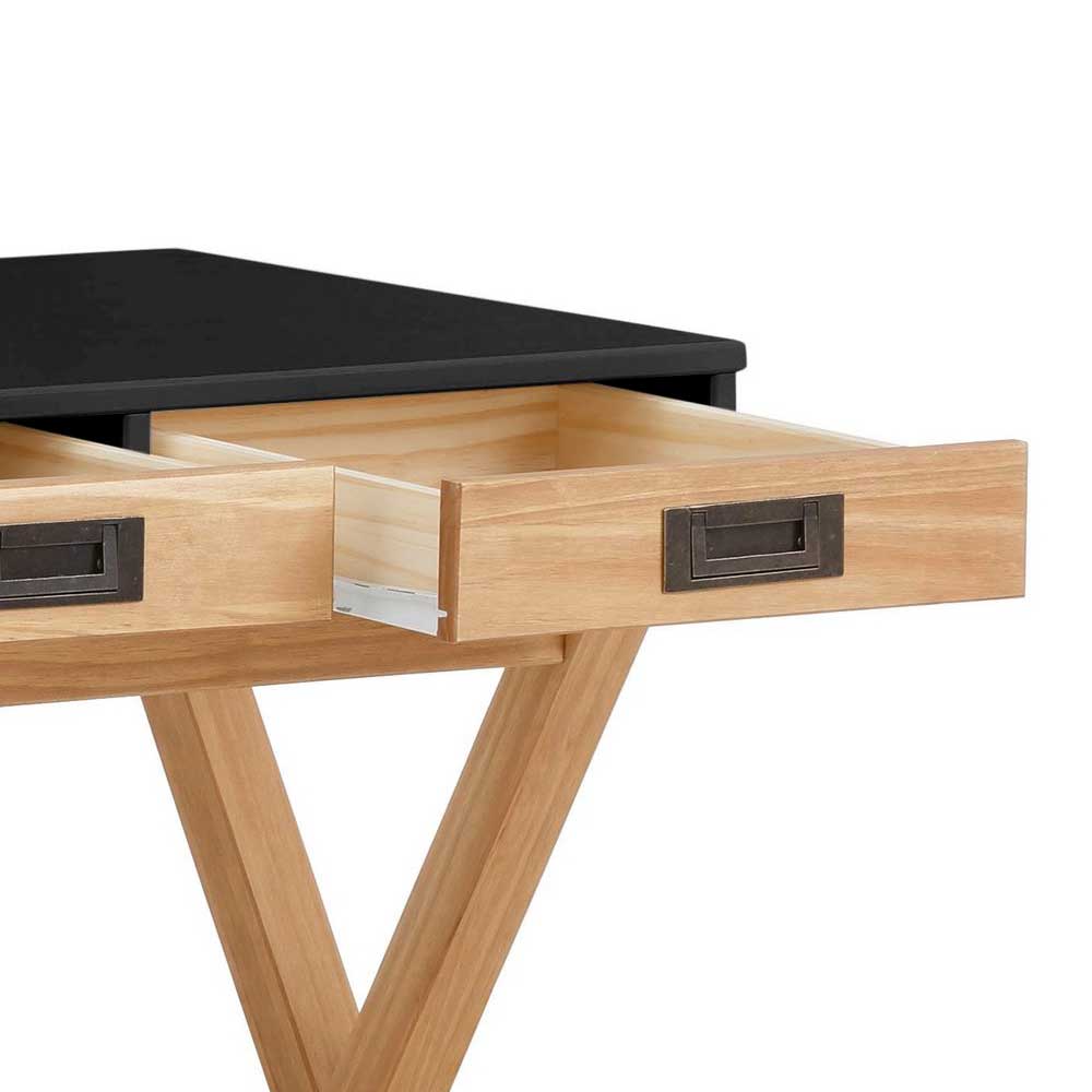 Design Schreibtisch in Schwarz und Kiefer Natur - Adios