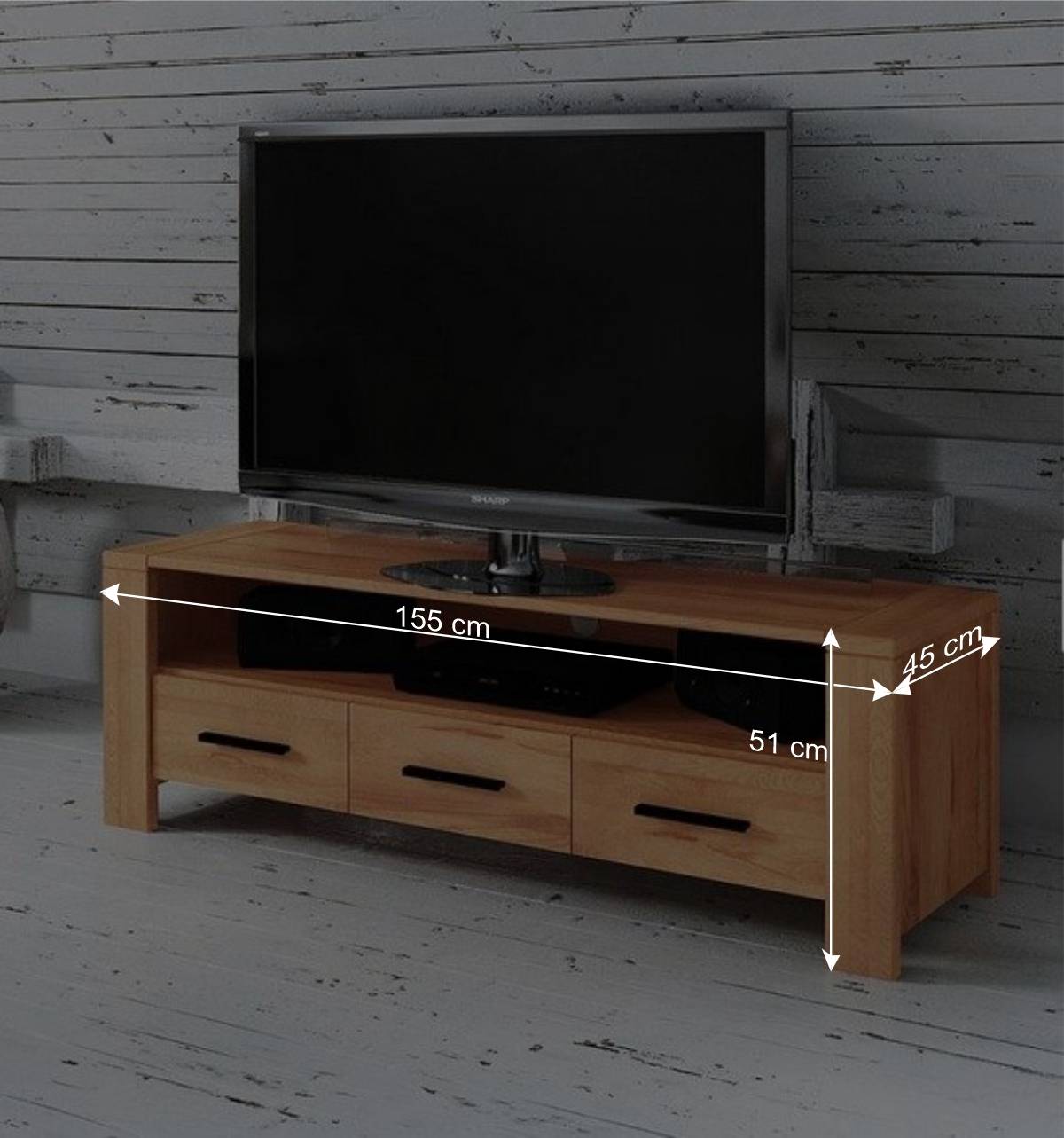 TV Board Mosniak aus Kernbuche Massivholz