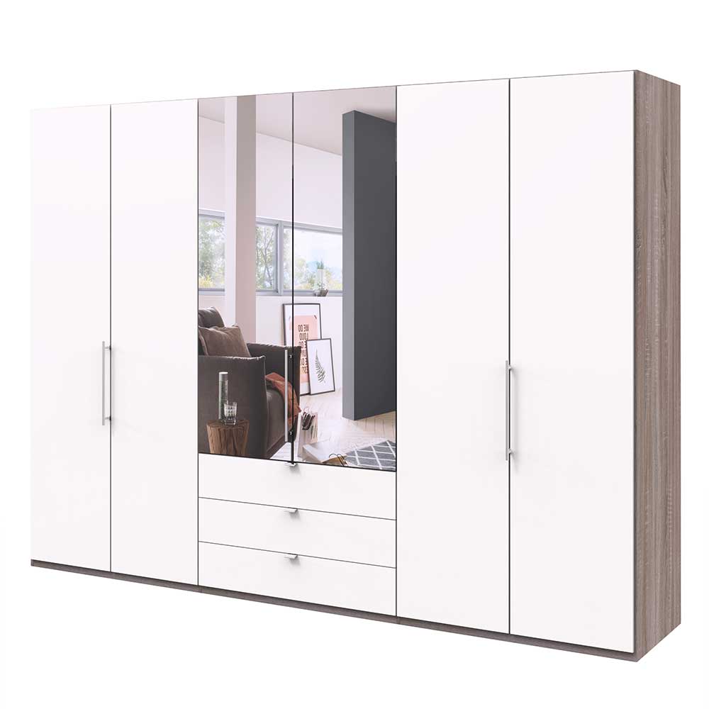 Falttüren-Kleiderschrank mit Spiegel - Tivierto