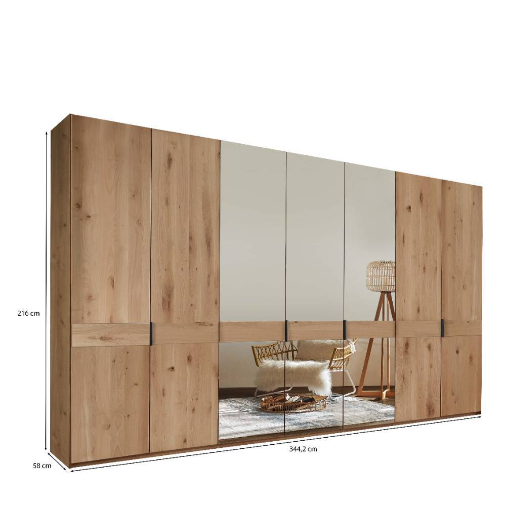 7-türiger Schlafzimmerschrank mit drei Spiegeltüren - Yanicas