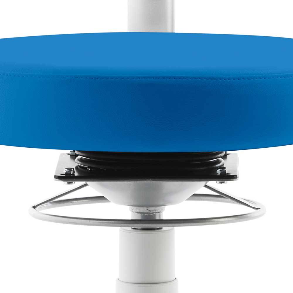Hocker mit Lehne in Blau Kunstleder - Carito